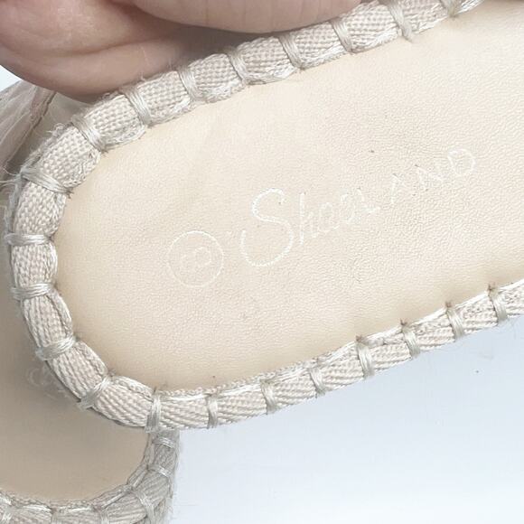 SHOE LAND Narina Open Toe Espadrille Slip On Platform Slide Sandals Pink Size 8 - Picture 8 of 9